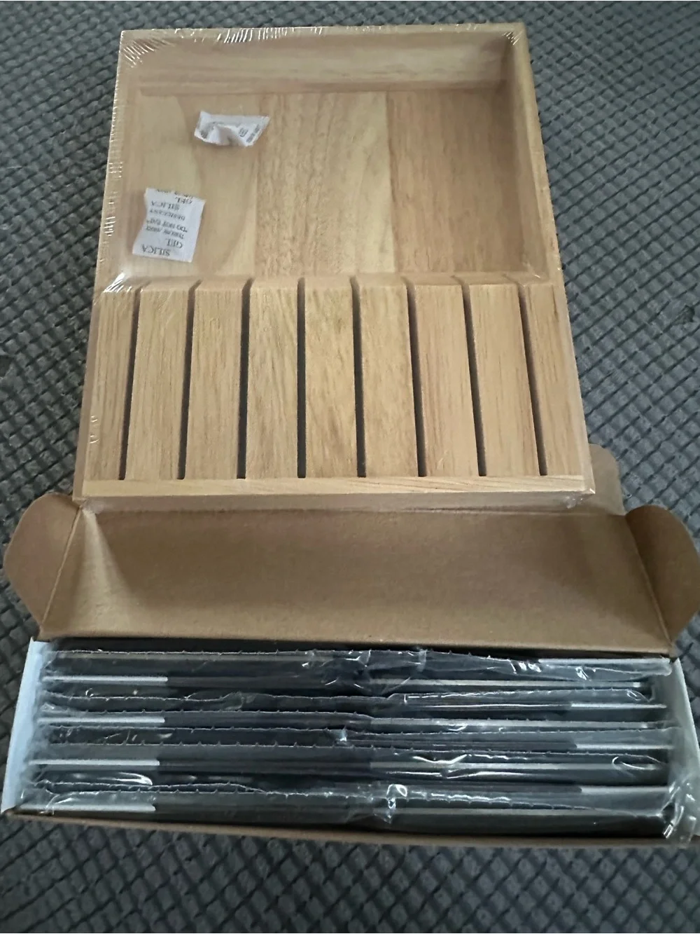 Wusthof Wooden Knife Storage Tray in Natural Wood